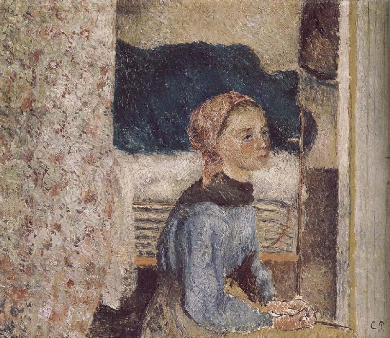 Camille Pissarro farm girl oil painting picture
